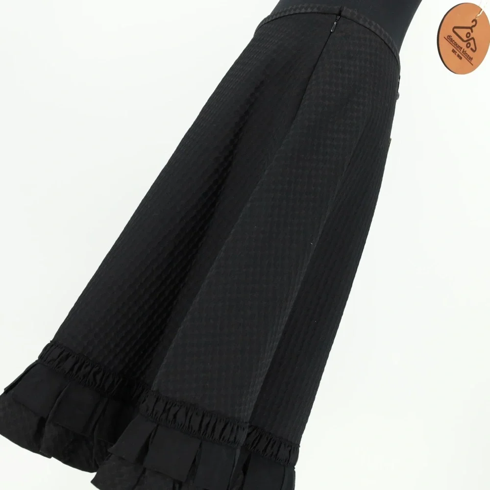Max Studio Leon‎ Max Limited Edition Textured Ruffle Hem Skirt Size 4 Lined $458